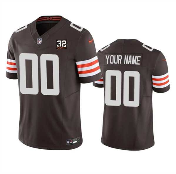Men%27s Cleveland Browns Active Player Custom Brown 2023 F.U.S.E. With Jim Brown Memorial Patch Vapor Untouchable Limited Football Stitched Jersey->philadelphia eagles->NFL Jersey